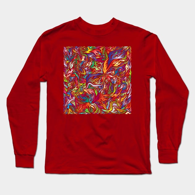 Abstract flames tile Long Sleeve T-Shirt by Redbooster